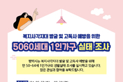 평택시, 5060세대 1인가구 실태조사 실시