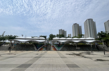 하남시, 미사호수공원 계단광장에 조형쉐이드 추가…쉼터 환경 개선